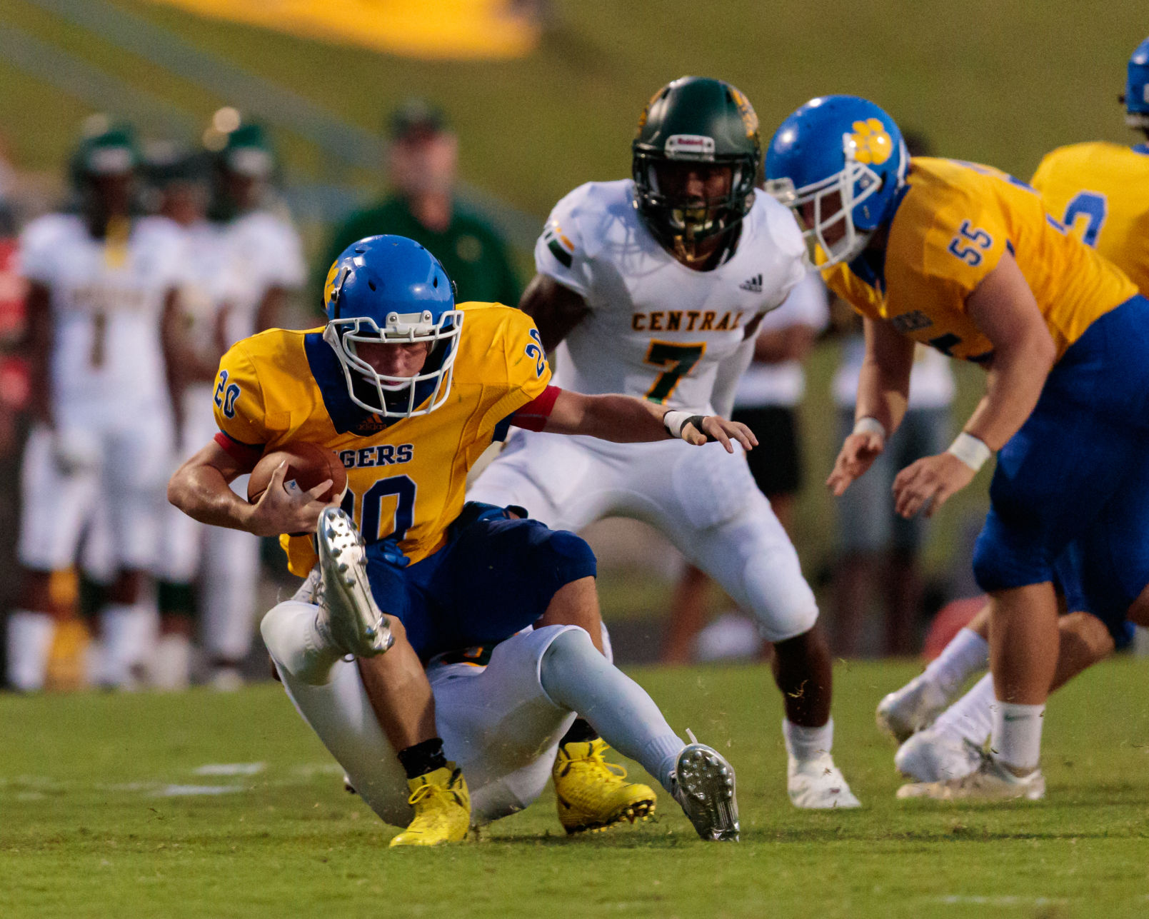 The Central Cabarrus Vikings shut out the Mount Pleasant Tigers 45-0.